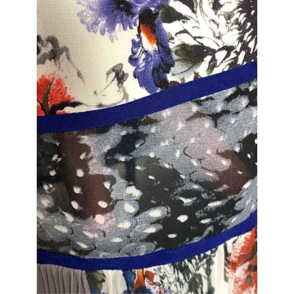 Rebecca Taylor Women's Silk Lined Floral Pleated Mini Dress Multicolor Size 6 - Picture 2 of 8
